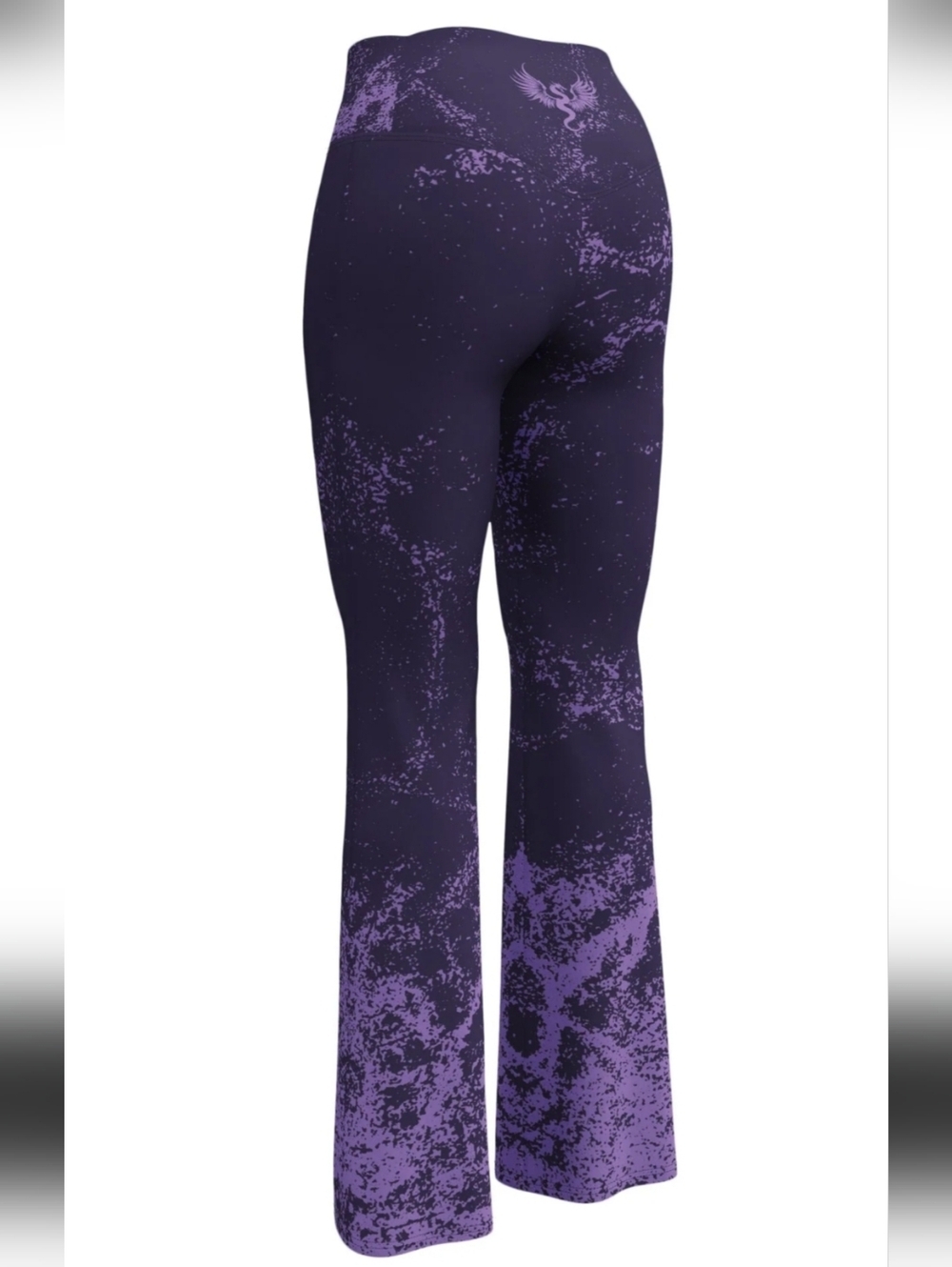 Dragon Foxx Purple Gradient Flare Leggings with Subtle Logo. Sz M